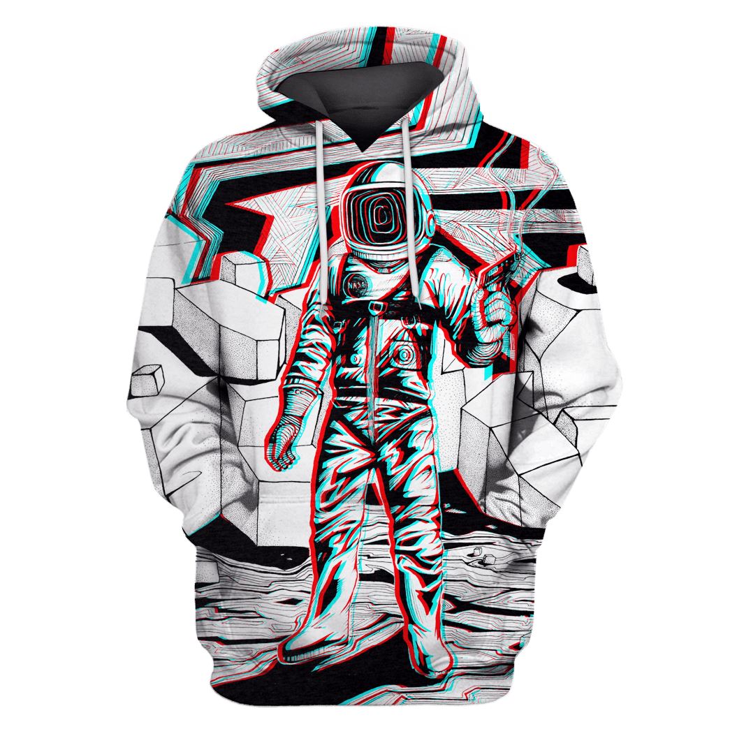 Astronaut in the space with a gun Custom T-Shirt Hoodie Apparel