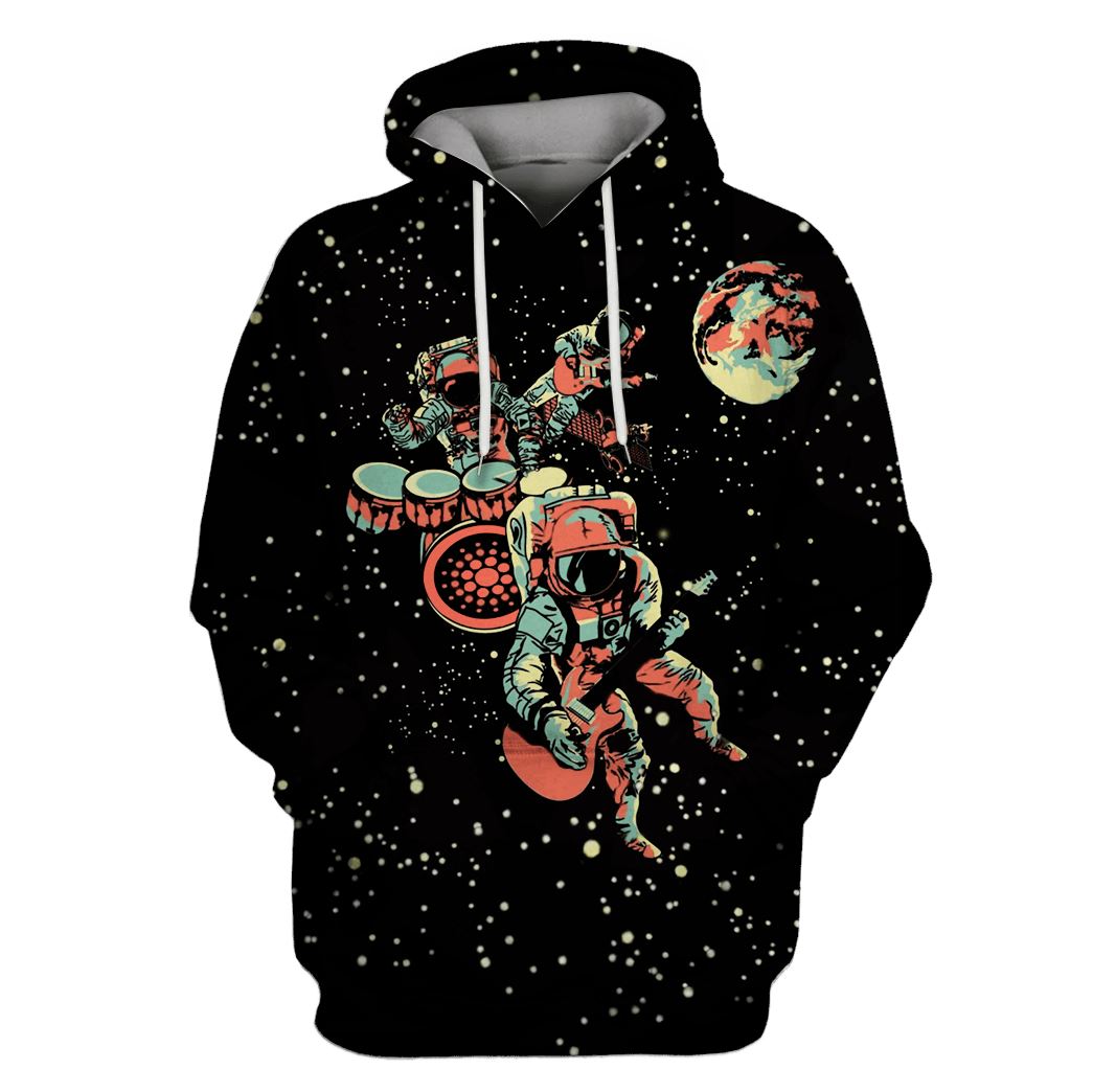 Astronaut Playing Musical Instruments OuterSpace Custom T-Shirt Hoodie Apparel