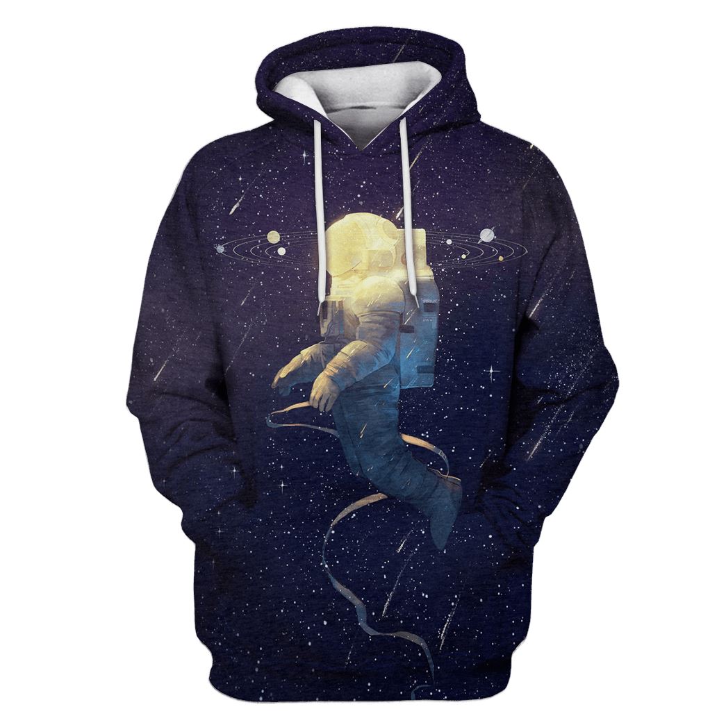 Astronaut Rotating around Planet Custom T-Shirt Hoodie Apparel