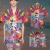 Astronaut Surfing In Hippie Trippy Mountain Custom Short Sleeve Shirt 1Xban