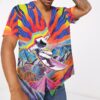 Astronaut Surfing In Hippie Trippy Mountain Custom Short Sleeve Shirt I5N6R