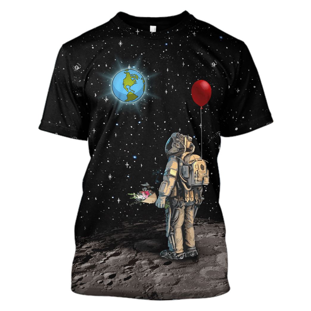 Astronaut with love in the space Custom T-Shirt Hoodie Apparel