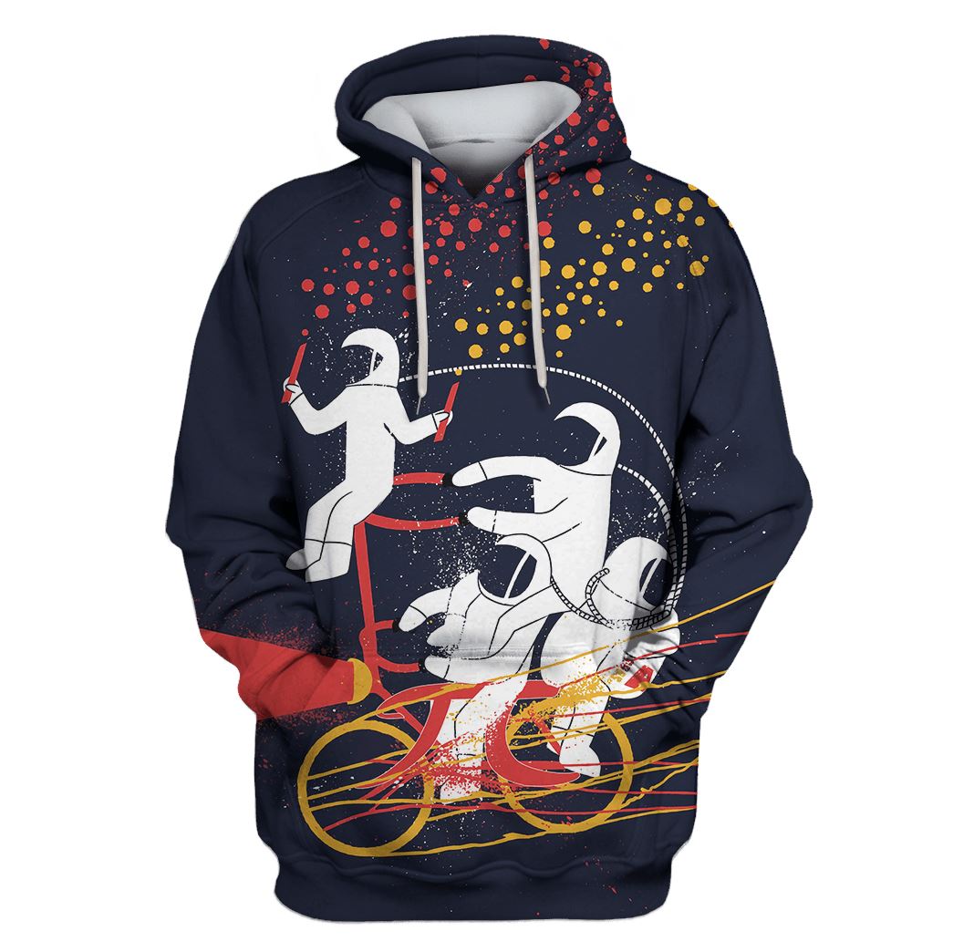 Astronauts are riding Bicycle Custom T-Shirt Hoodie Apparel