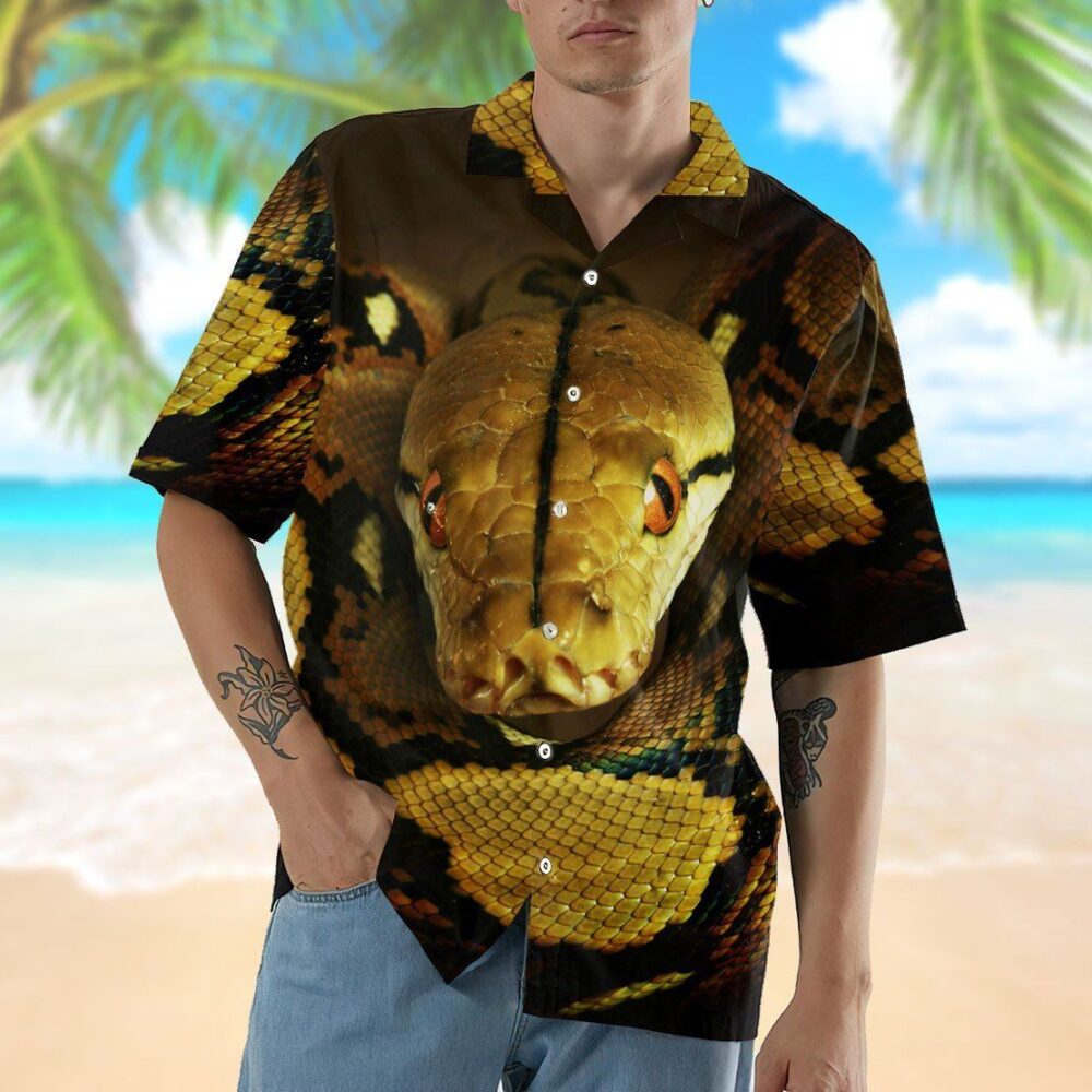 Ball Python Buttun Up Hawaii Shirt