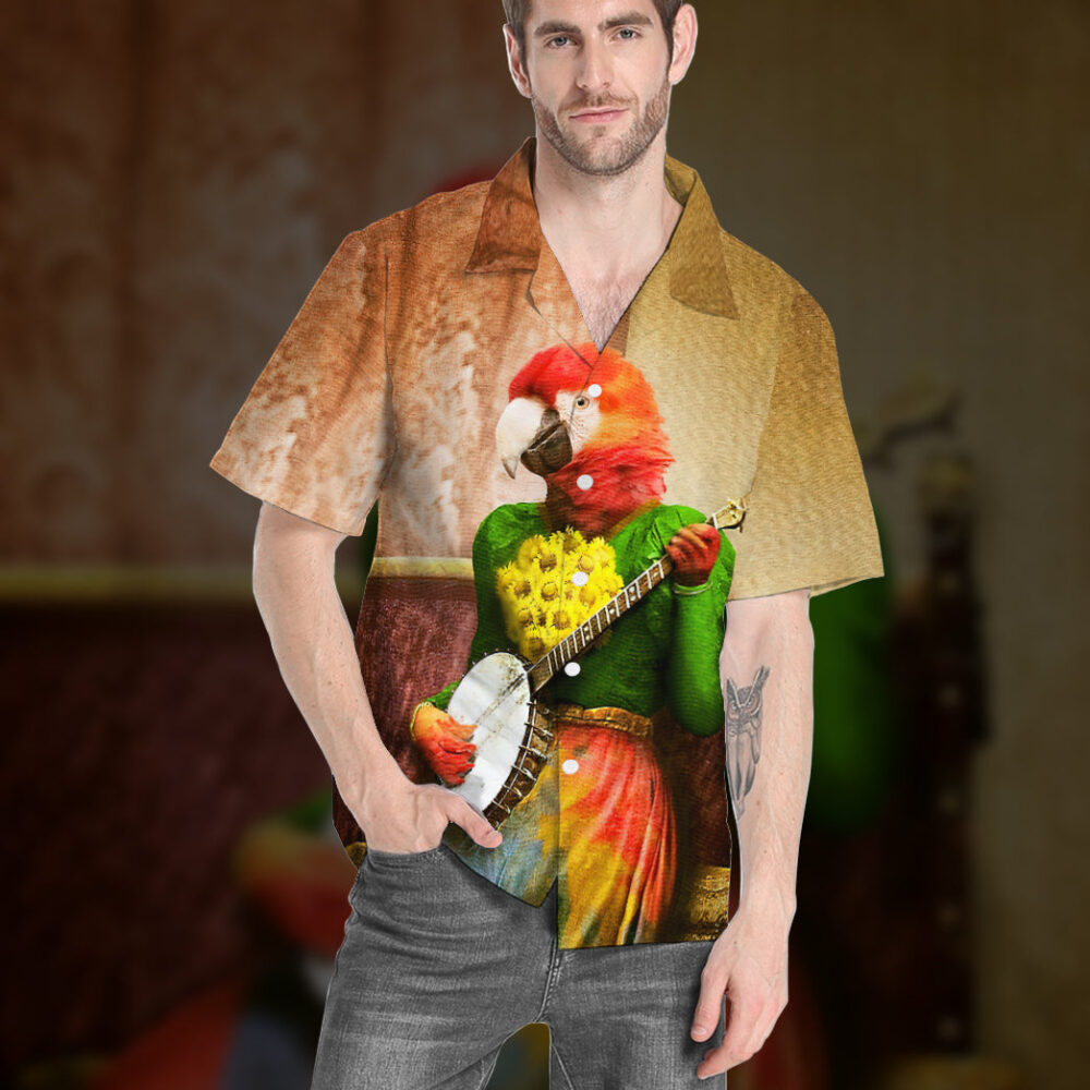 Banjo Parrot Plucks A Pretty Tune Custom Hawaii Shirt