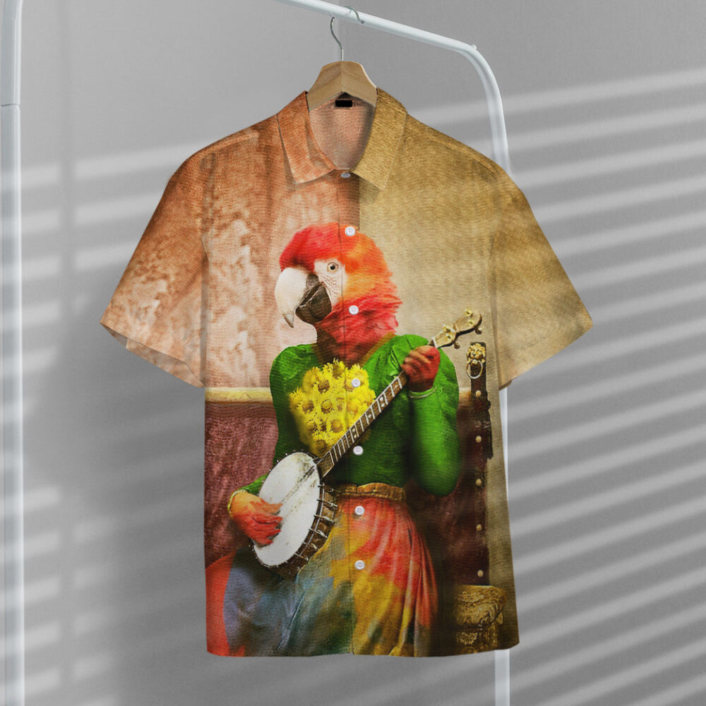 Banjo Parrot Plucks A Pretty Tune Custom Hawaii Shirt