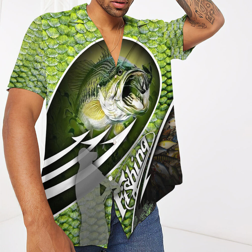 Bass Fishing Button Up Hawaii Shirt