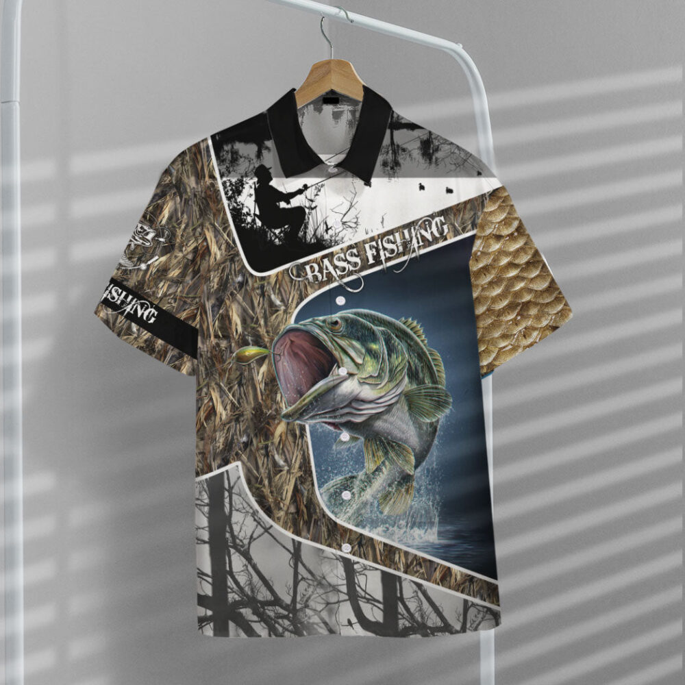 Bass Fishing Skin Camo Custom Short Sleeve Shirt