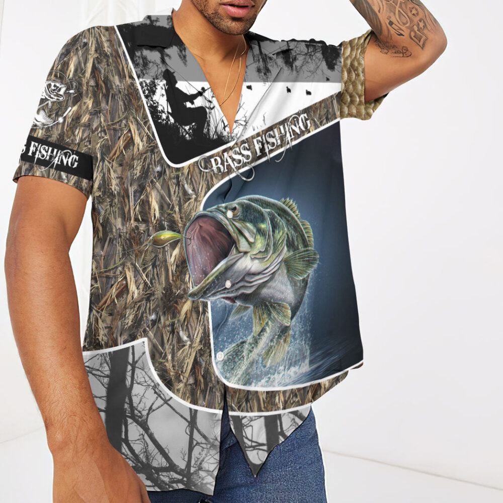 Bass Fishing Skin Camo Custom Short Sleeve Shirt