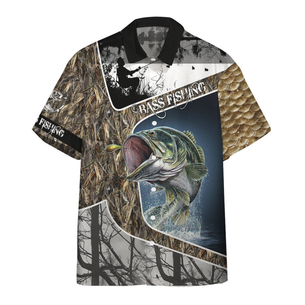 Bass Fishing Skin Camo Custom Short Sleeve Shirt