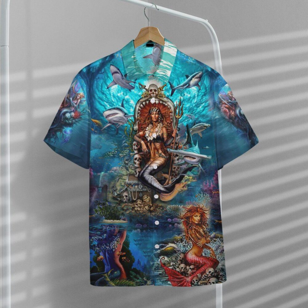 Beautiful Mermaid In The Ocean Custom Short Sleeve Shirt