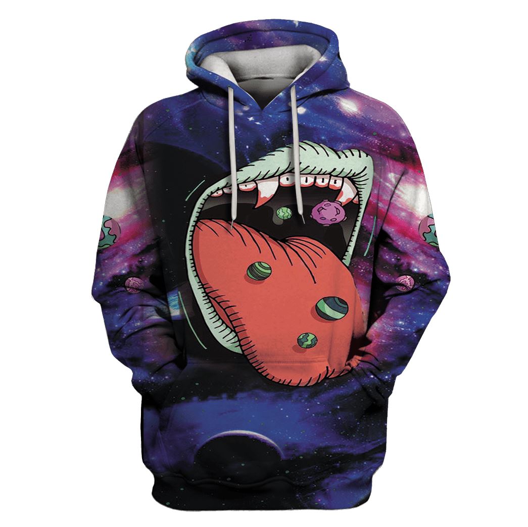 Big Mouth Monster Eating Planets Outspace Custom T-Shirt Hoodie Apparel