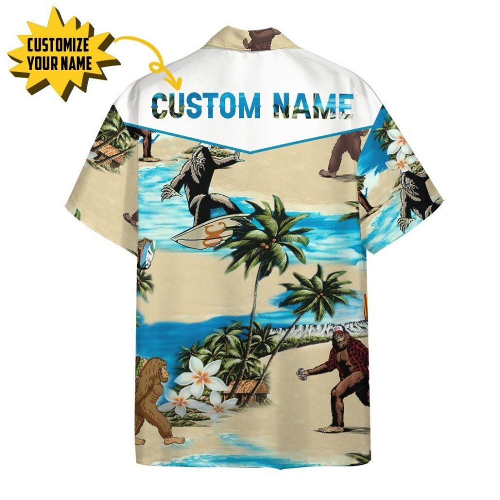 Bigfoot Vacation Custom Name Hawaii Shirt