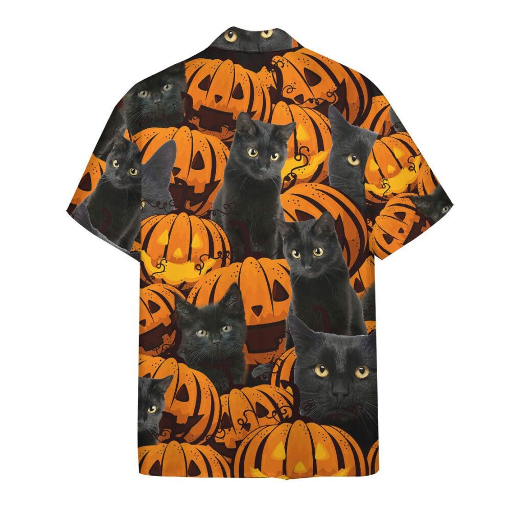 Black Cat And Pumpkin Hawaii Shirt