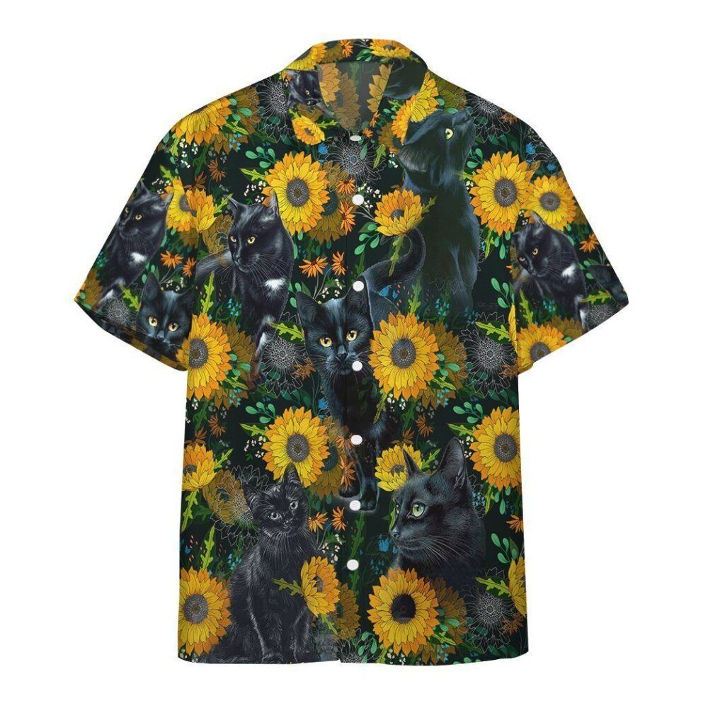 Black Cat Hawaii Shirt Custom Short Sleeve Shirt