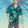 Black Cat Tropical Hawaii Shirt Zrtjc