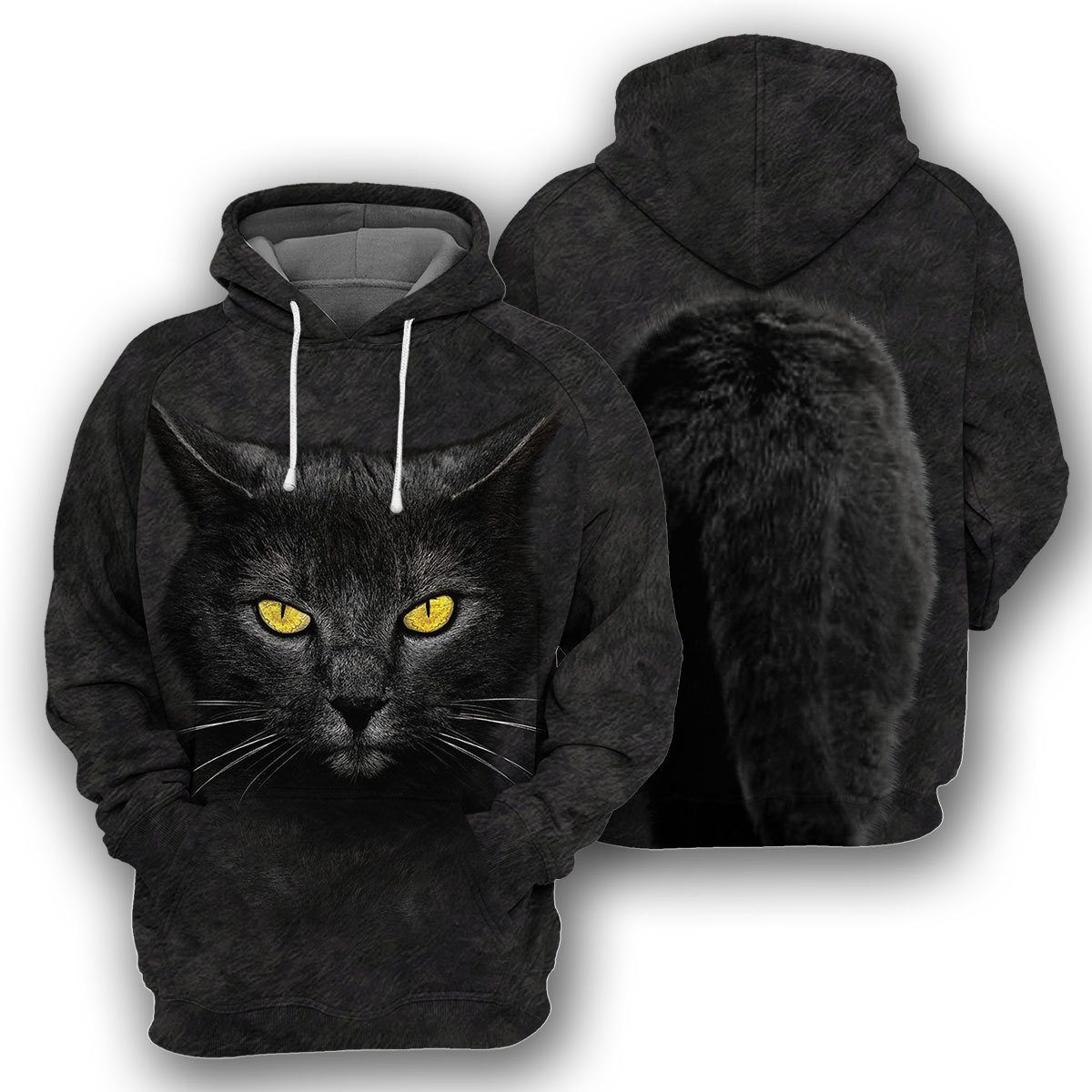 Black Cat Unique All Over Print T-Shirt Hoodie Gift Ideas