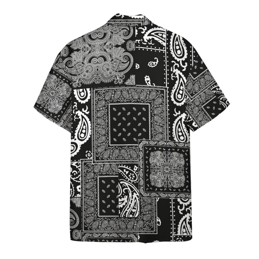 Black Multiple Paisley Bandanas Hawaii Shirt