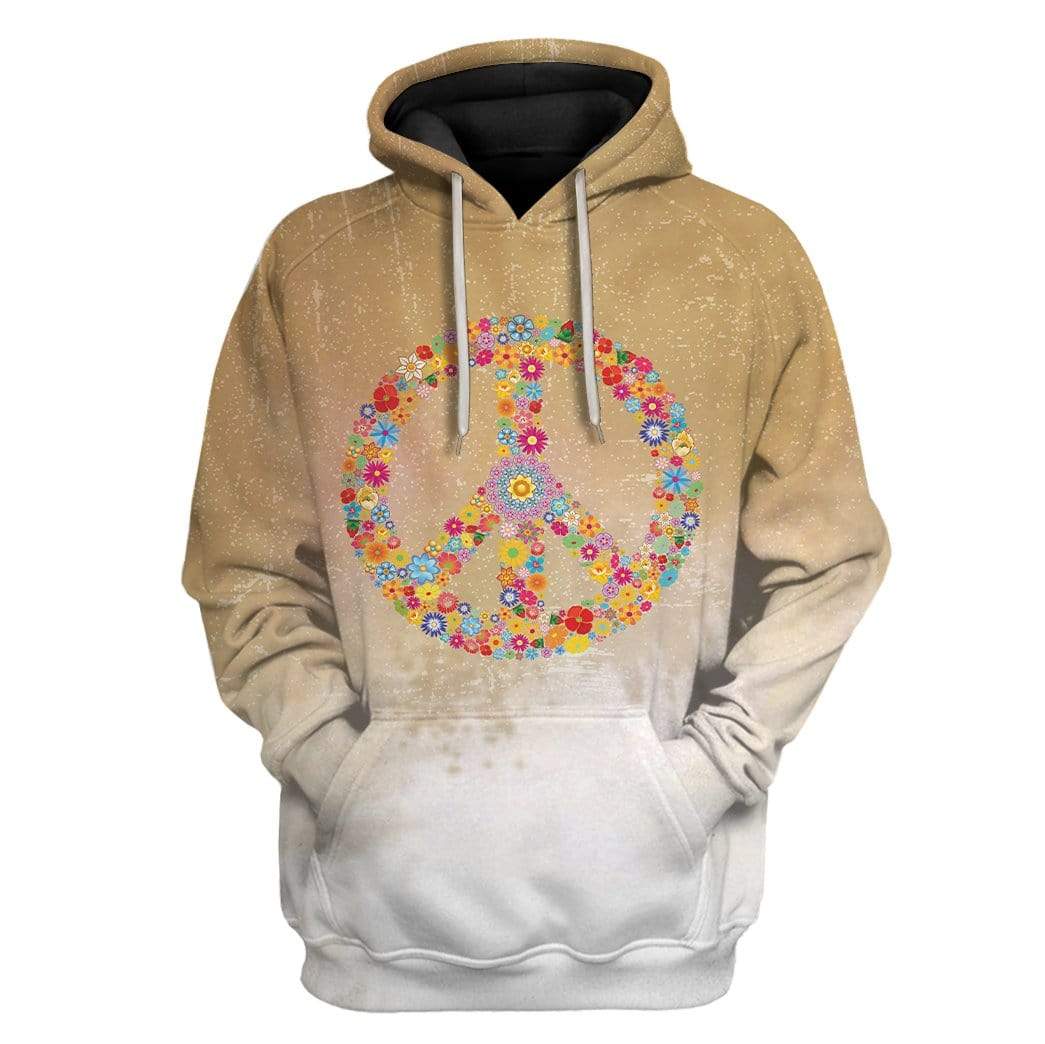 Bleached Hippie Peace Sign Custom Hoodies Apparel