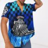 Blue Fire Hot Rod Hawaii Shirt Y2Tzy