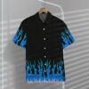 Blue Hot Rod Flames Custom Short Sleeve Shirt 1Ohpt