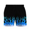 Blue Hot Rod Flames Custom Short Sleeve Shirt 69Gqx