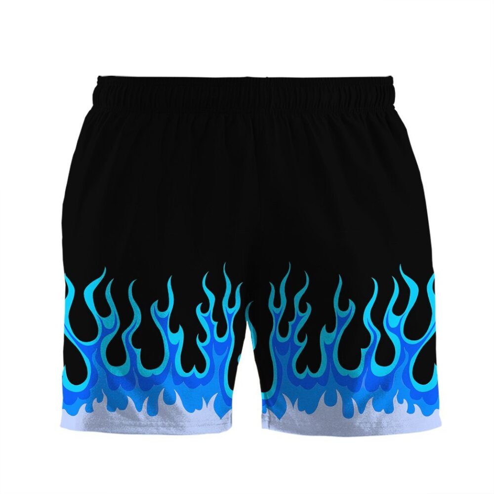 Blue Hot Rod Flames Custom Short Sleeve Shirt