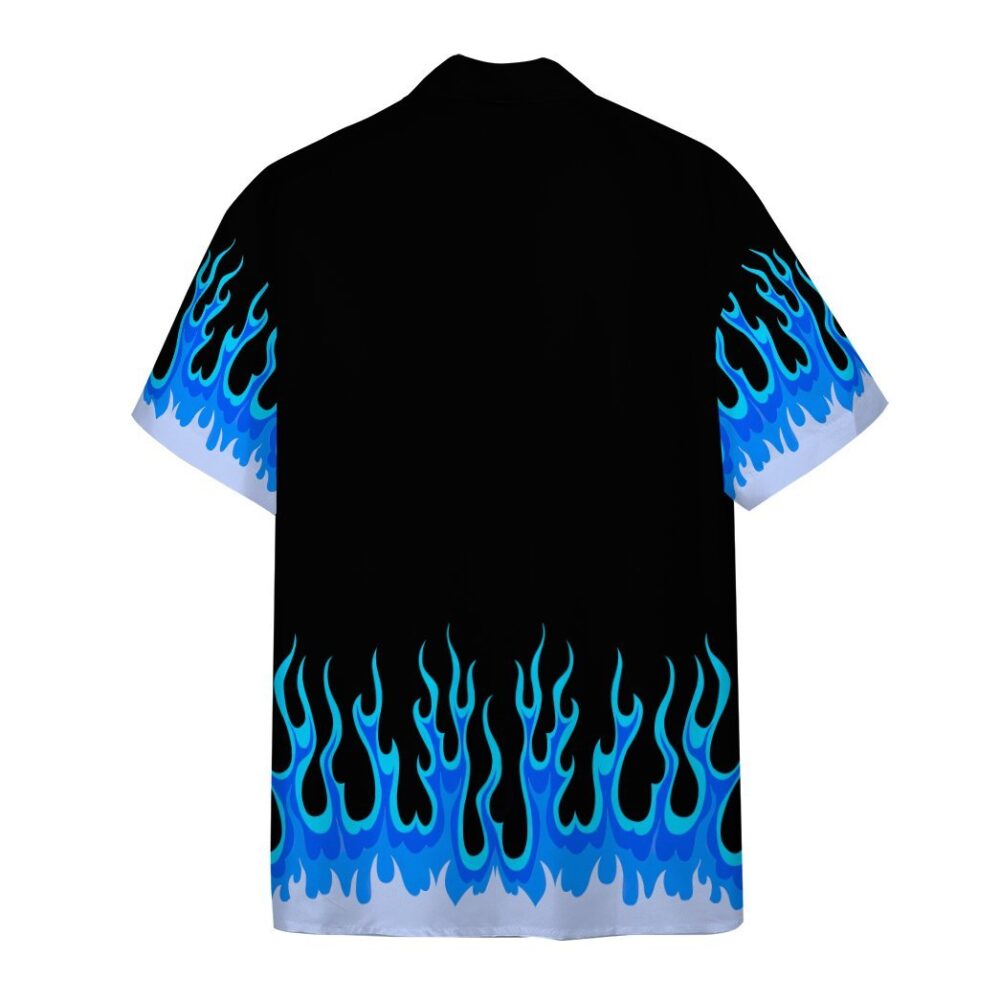 Blue Hot Rod Flames Custom Short Sleeve Shirt