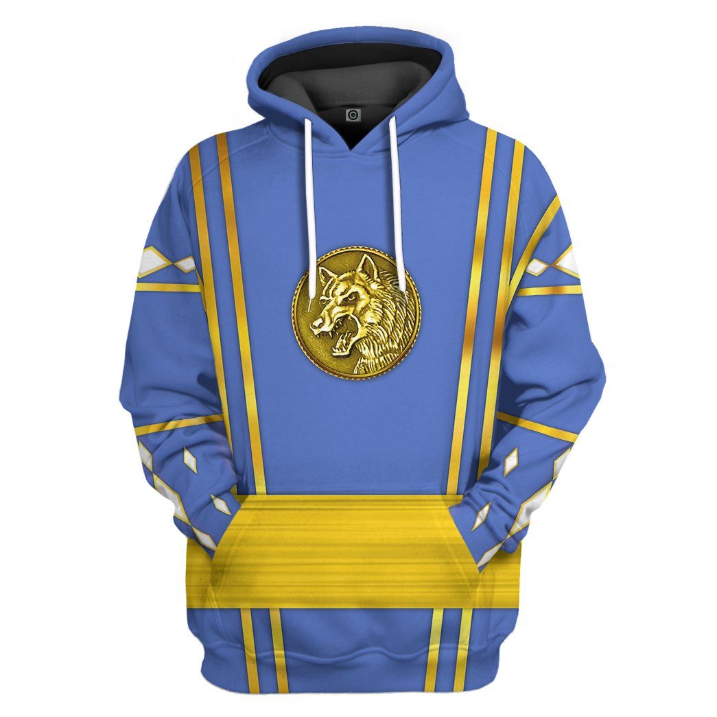 Blue Ninja Mighty Morphin Power Rangers All Over Print T-Shirt Hoodie Apparel