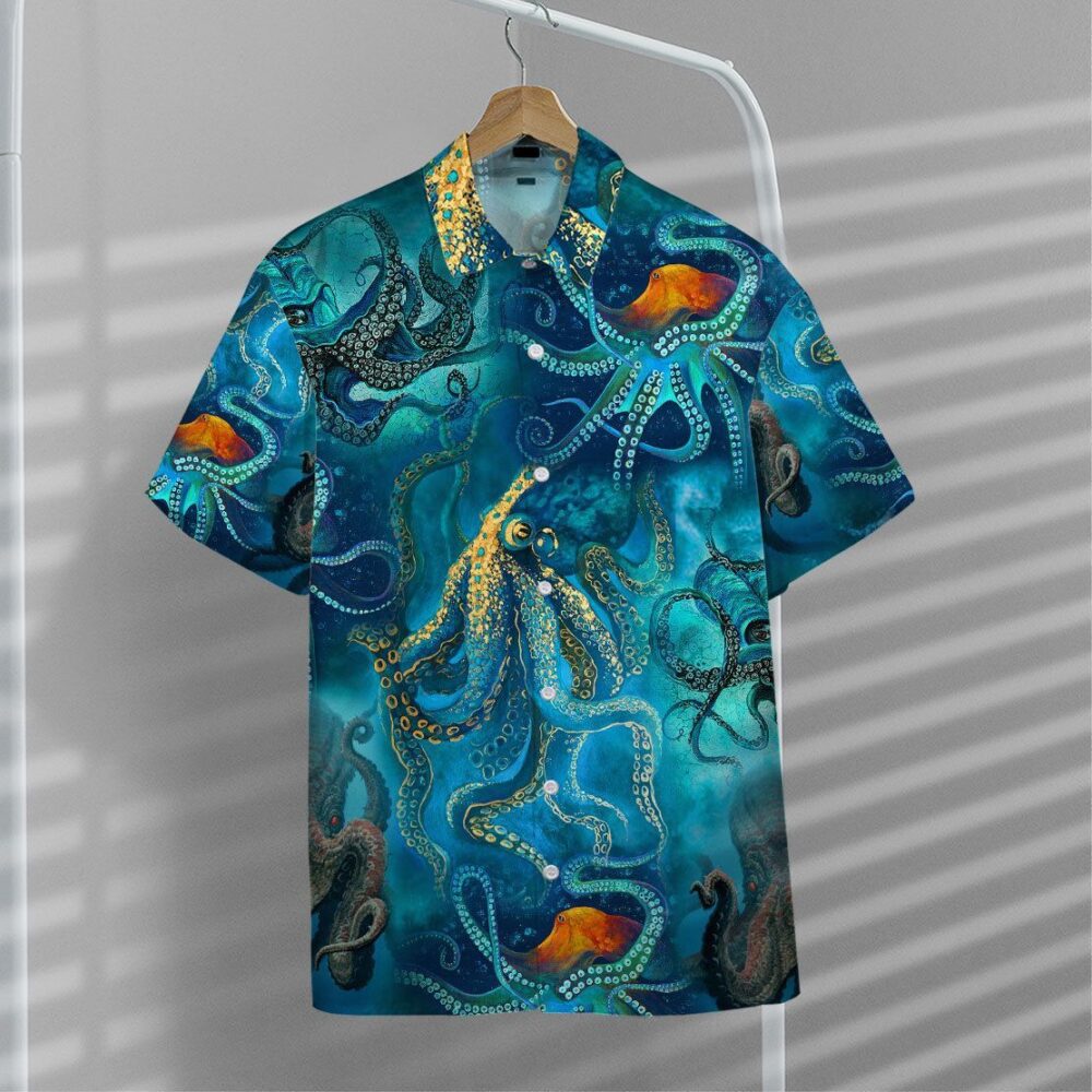 Blue Ocean Octopus Hawaii Shirt