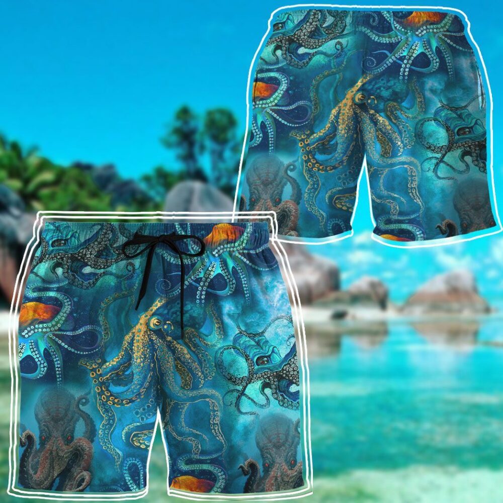 Blue Ocean Octopus Hawaii Shirt