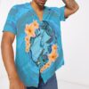 Blue Plumeria Maori Turtles Custom Short Sleeve Shirt Rqmak