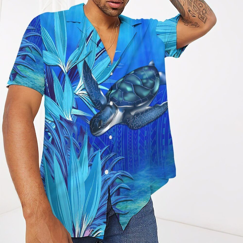 Blue Turtle Paradise Hawaii Shirt