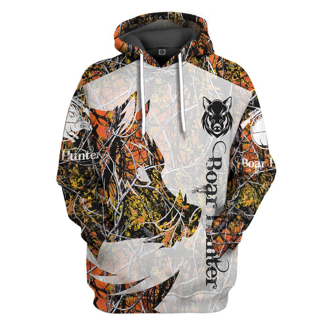 Boar Hunter Orange All Over Print T-Shirt Hoodie Fan Gifts Idea