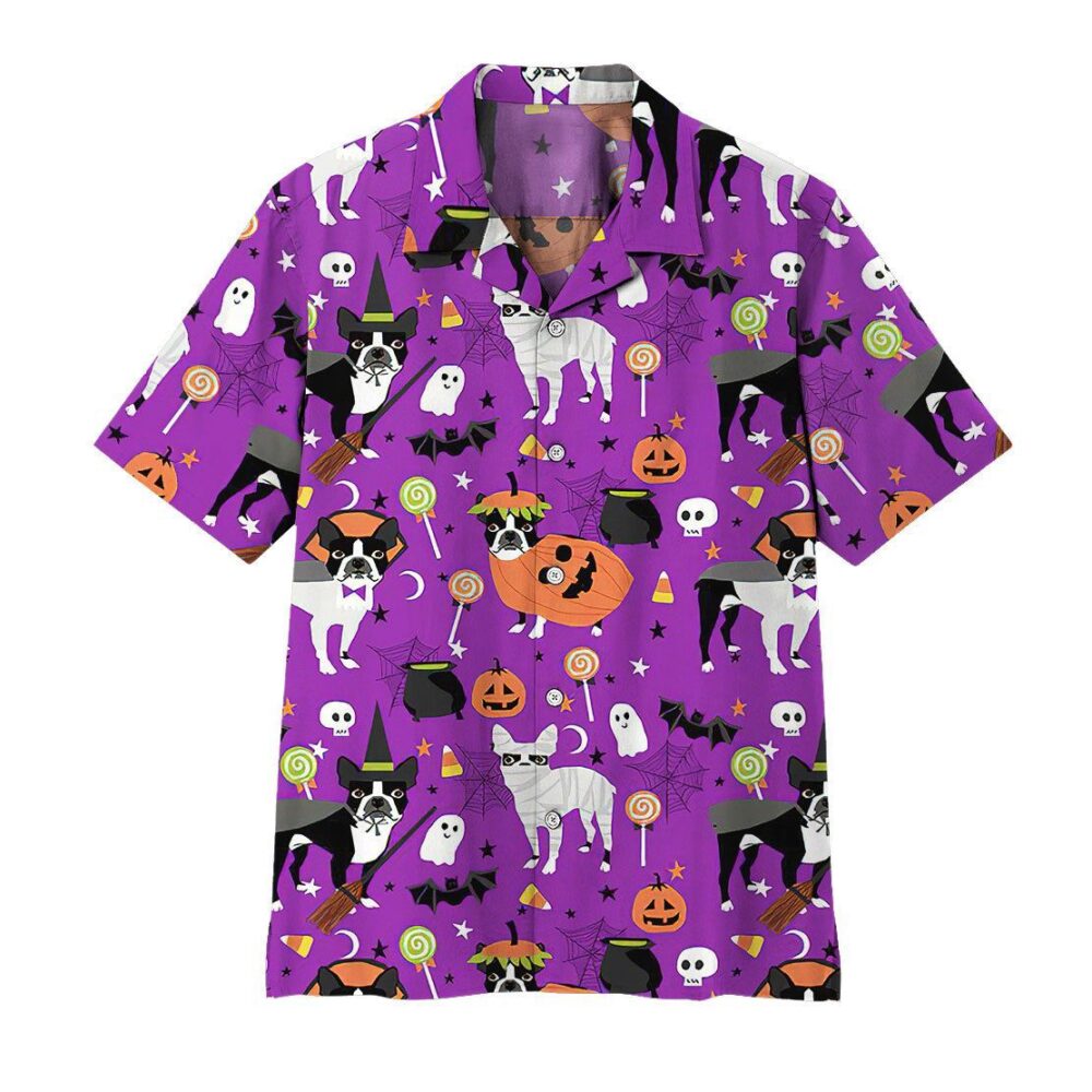 Boston Terrier Halloween Hawaii Shirt