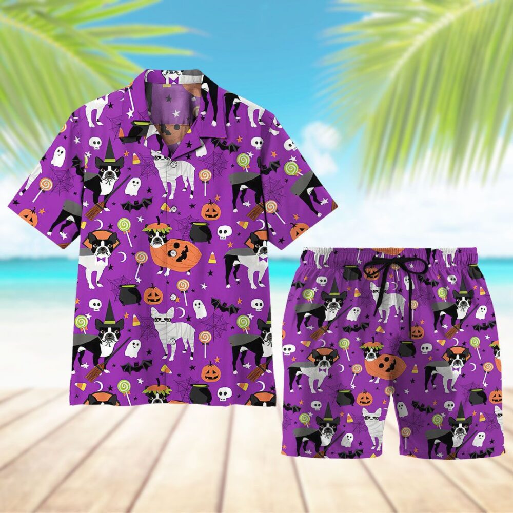 Boston Terrier Halloween Hawaii Shirt