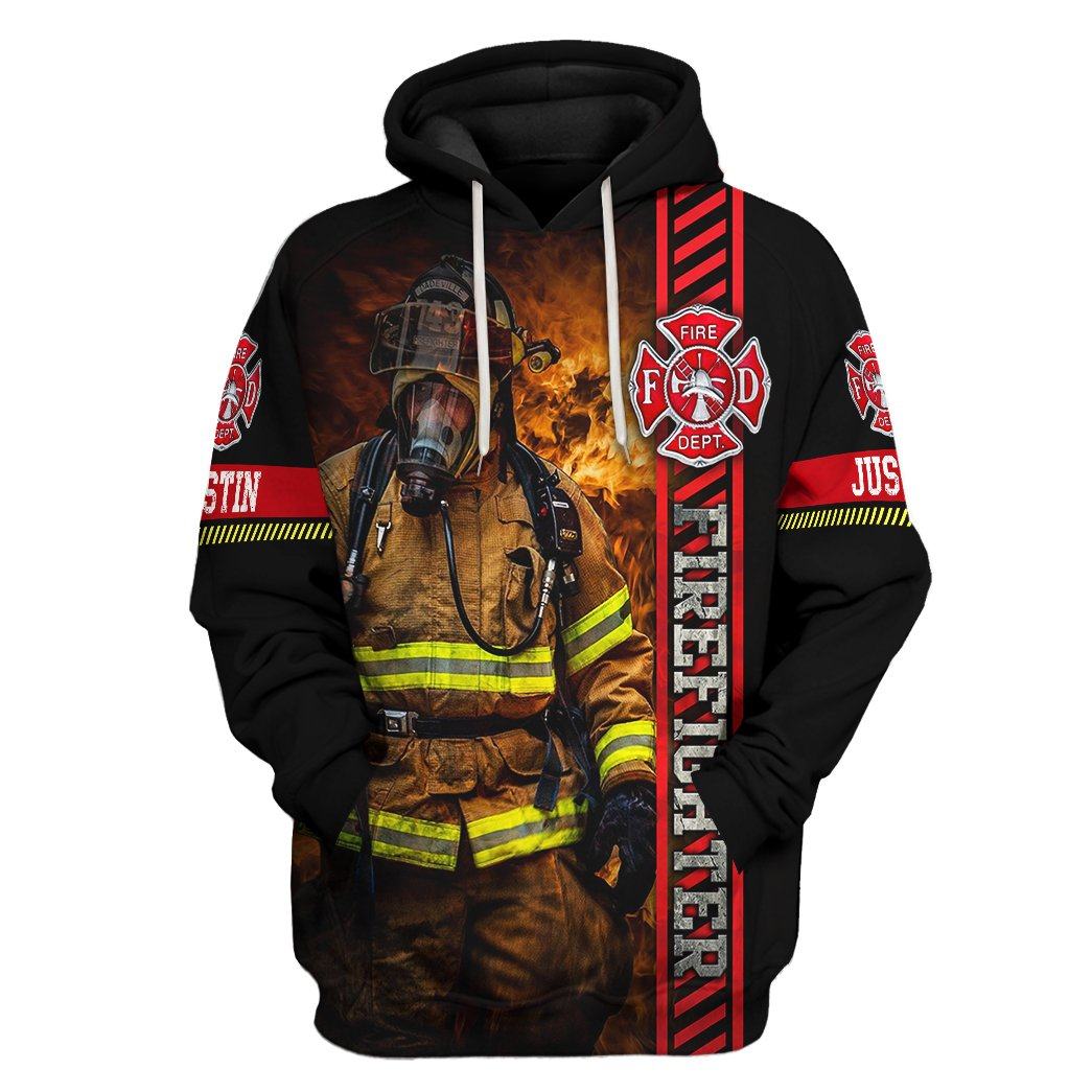 Brave Firefighter Custom Name Tshirt Hoodie Apparel