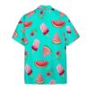 British Shorthair Cat In Sunglasses With A Pink Donut Custom Short Sleeve Shirt Ereop