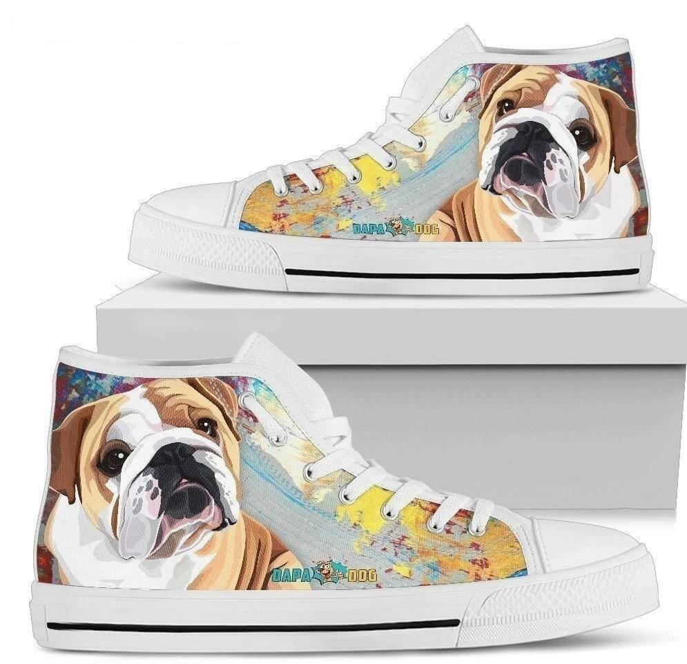 Bulldog Women High Top Shoes Funny Gift Dog Lover