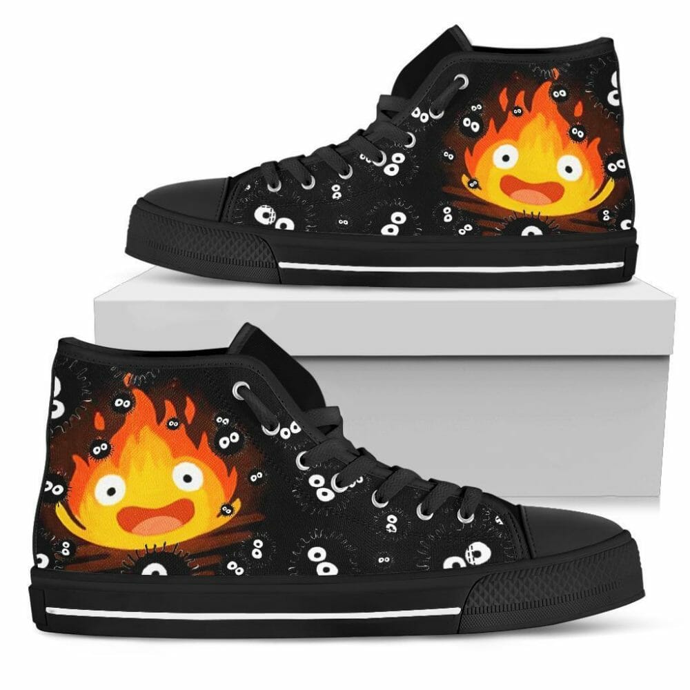 Calcifer Sneakers Howl Moving Castle High Top Shoes Fan Gift