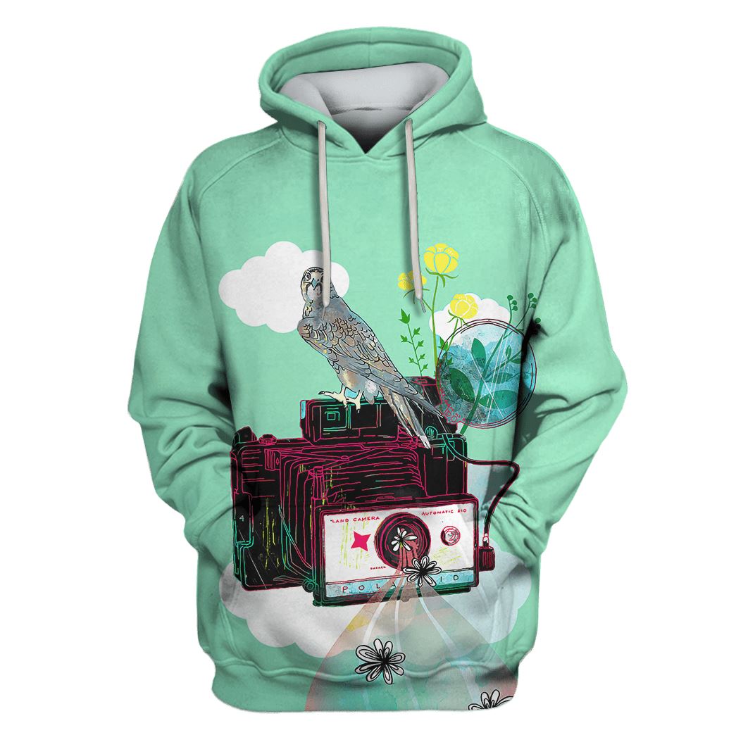 Camera with bird Custom T-Shirt Hoodie Apparel