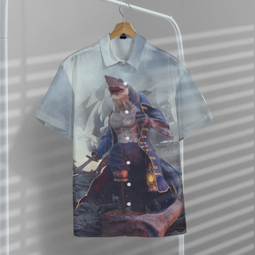 Captain Pirate Shark Custom Hawaii Shirt