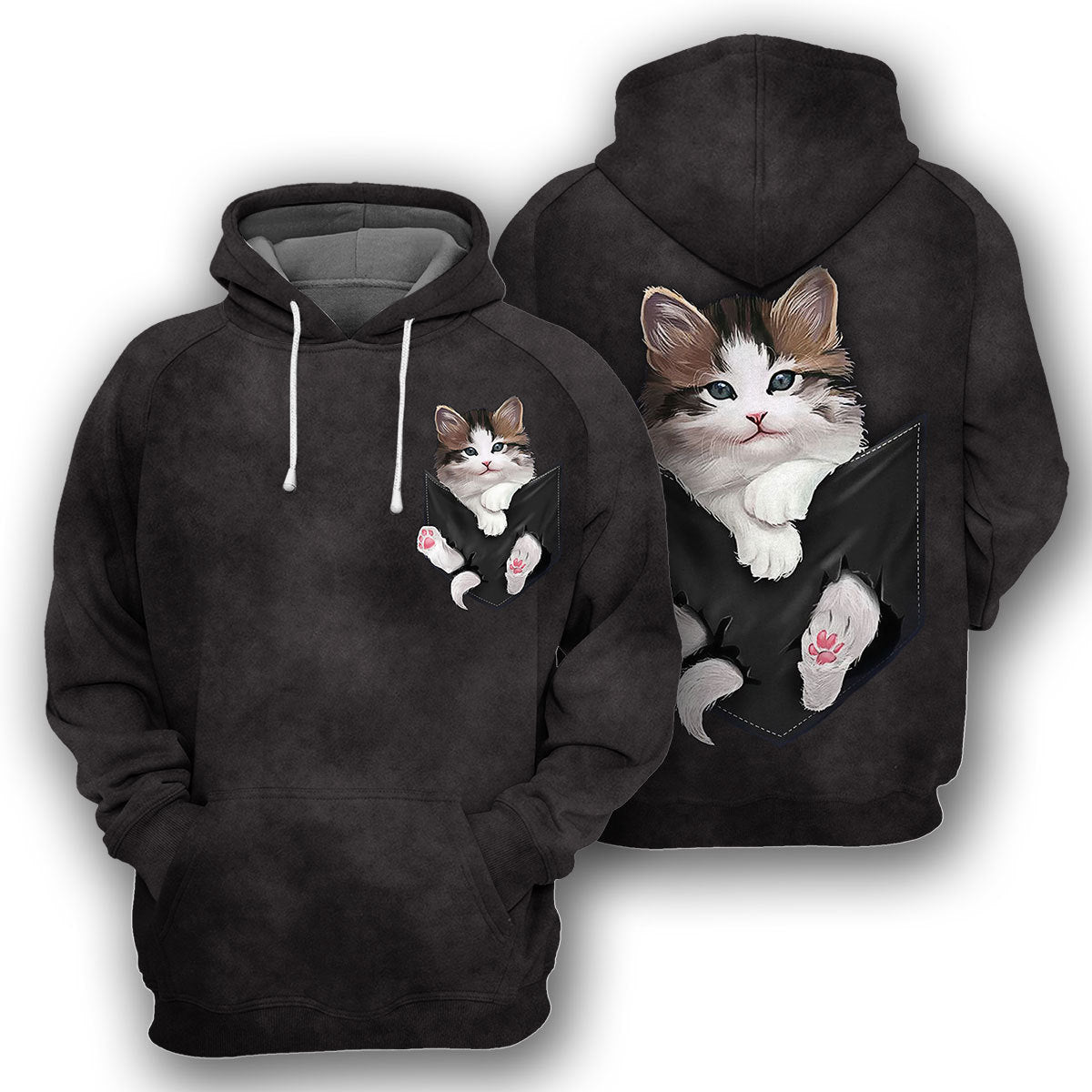 Cat Pocket Unique All Over Print T-Shirt Hoodie Gift Ideas