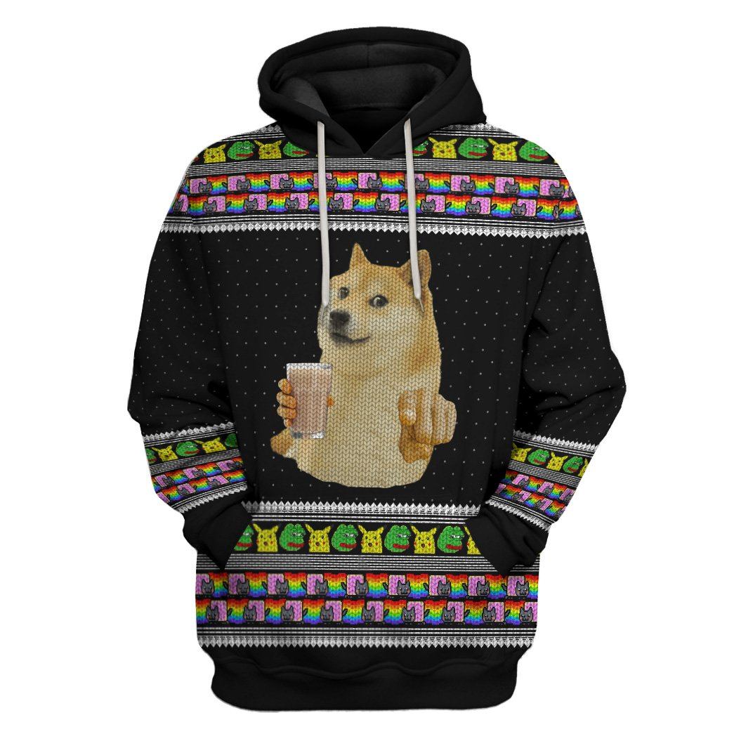 Choccy Milk Meme Doge Ugly Sweater Custom Hoodie Apparel