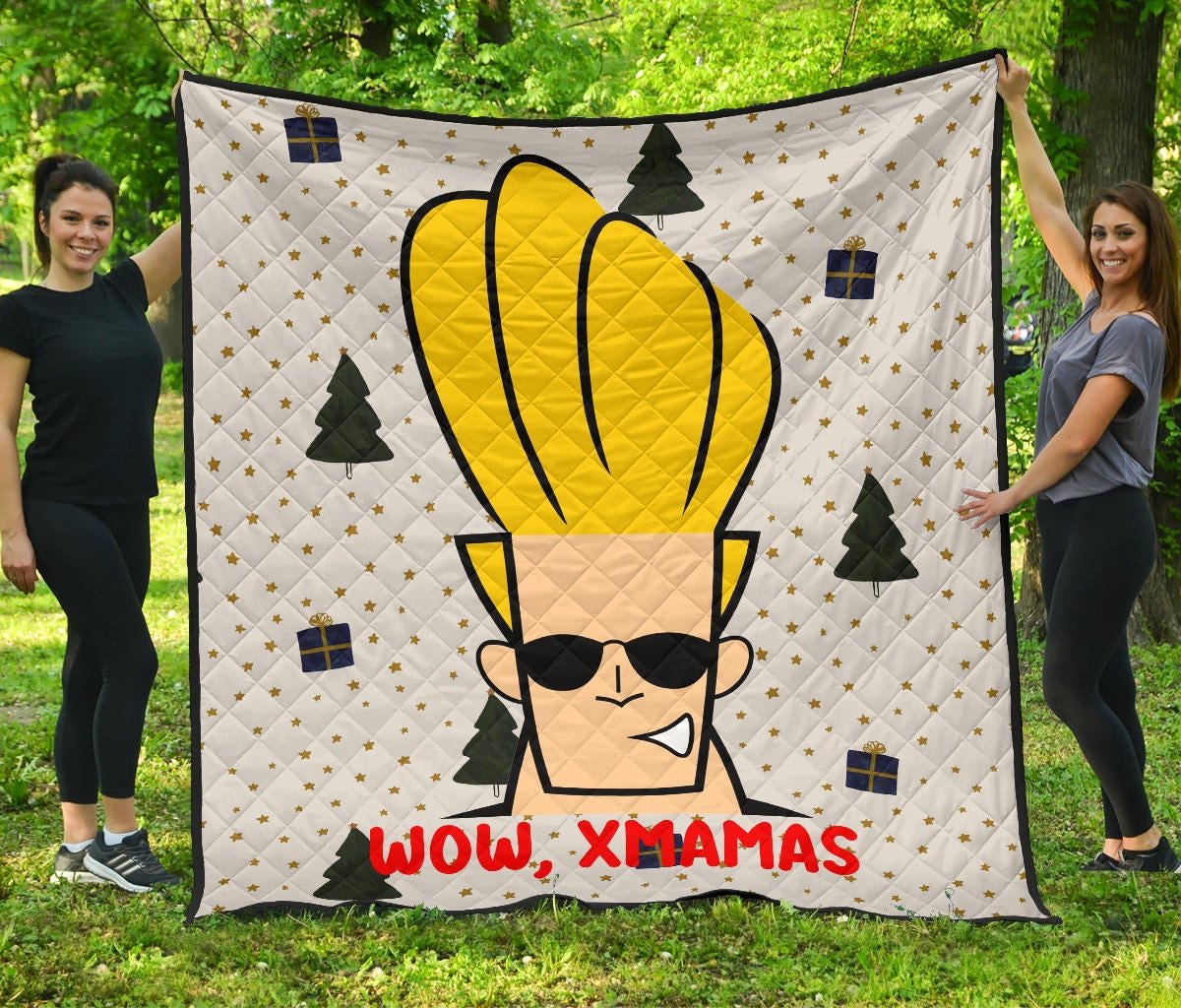 Cool Johnny Bravo Wow Xmamas Patterns Quilt Blanket