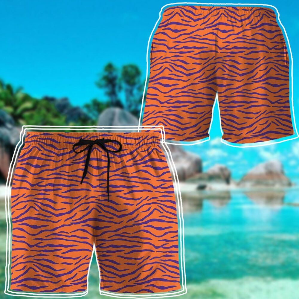 Clemson Tiger Stripe Custom Hawaii Shirt