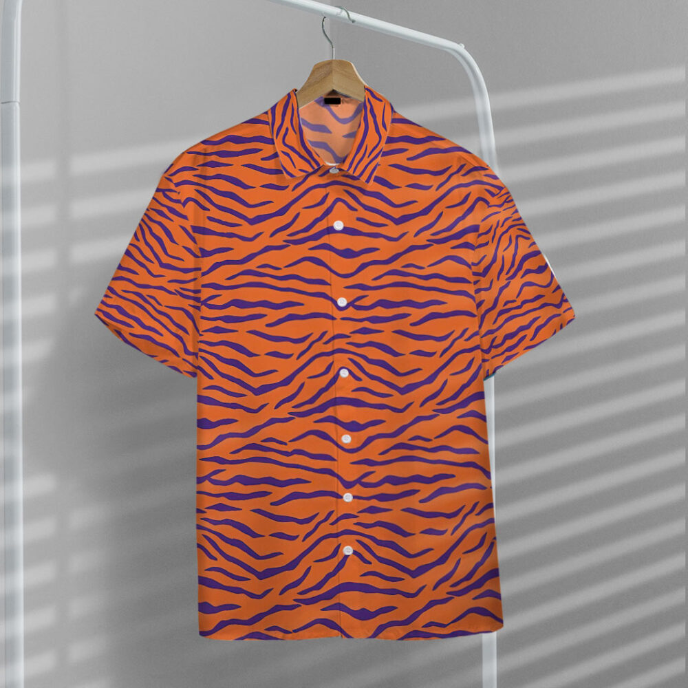 Clemson Tiger Stripe Custom Hawaii Shirt