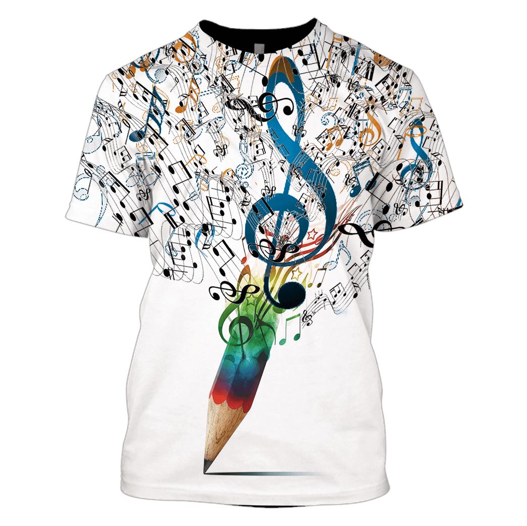 Color pencil with music Custom T-Shirt Hoodie Apparel