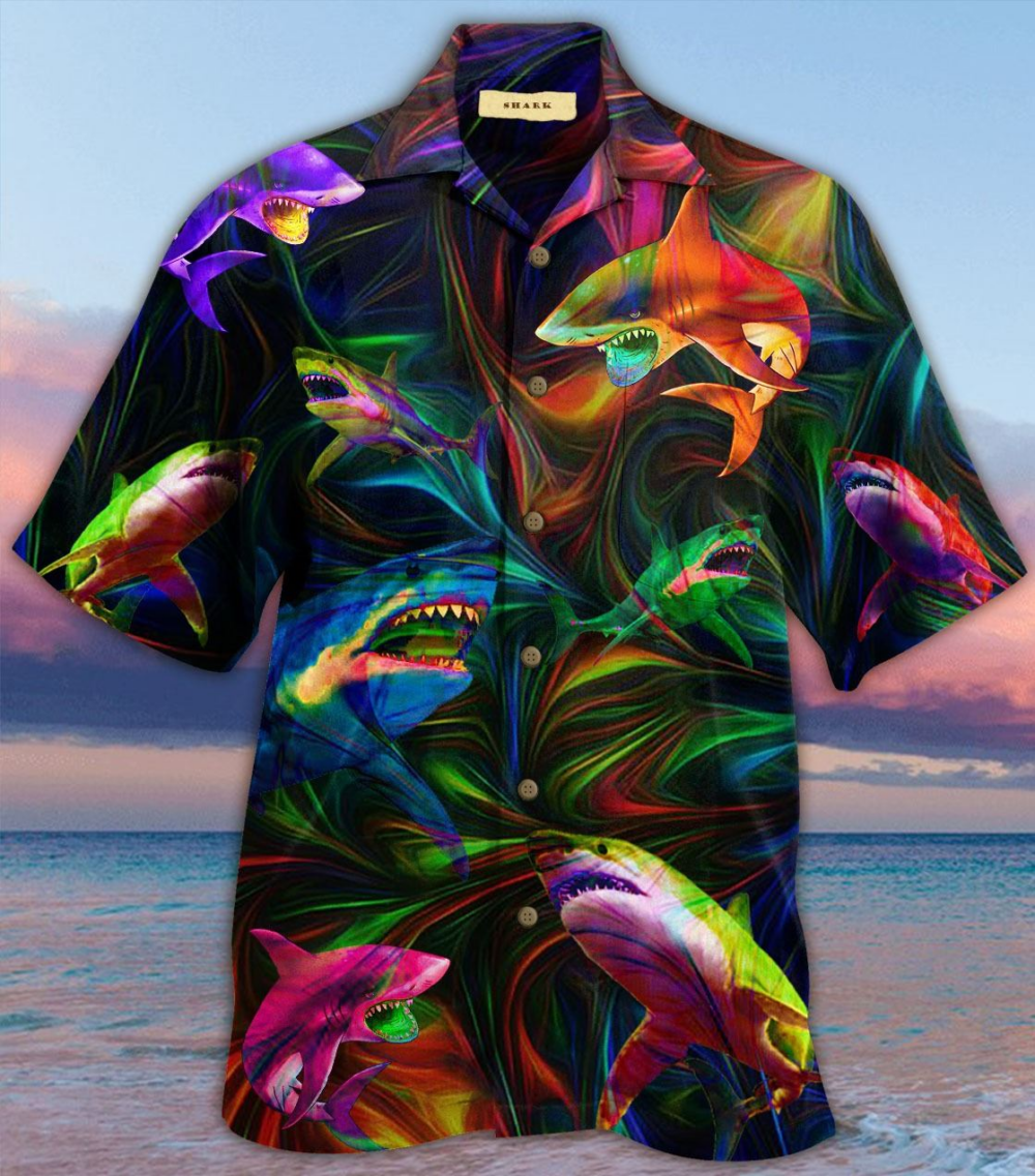 Colorful Shark Hawaii Shirt