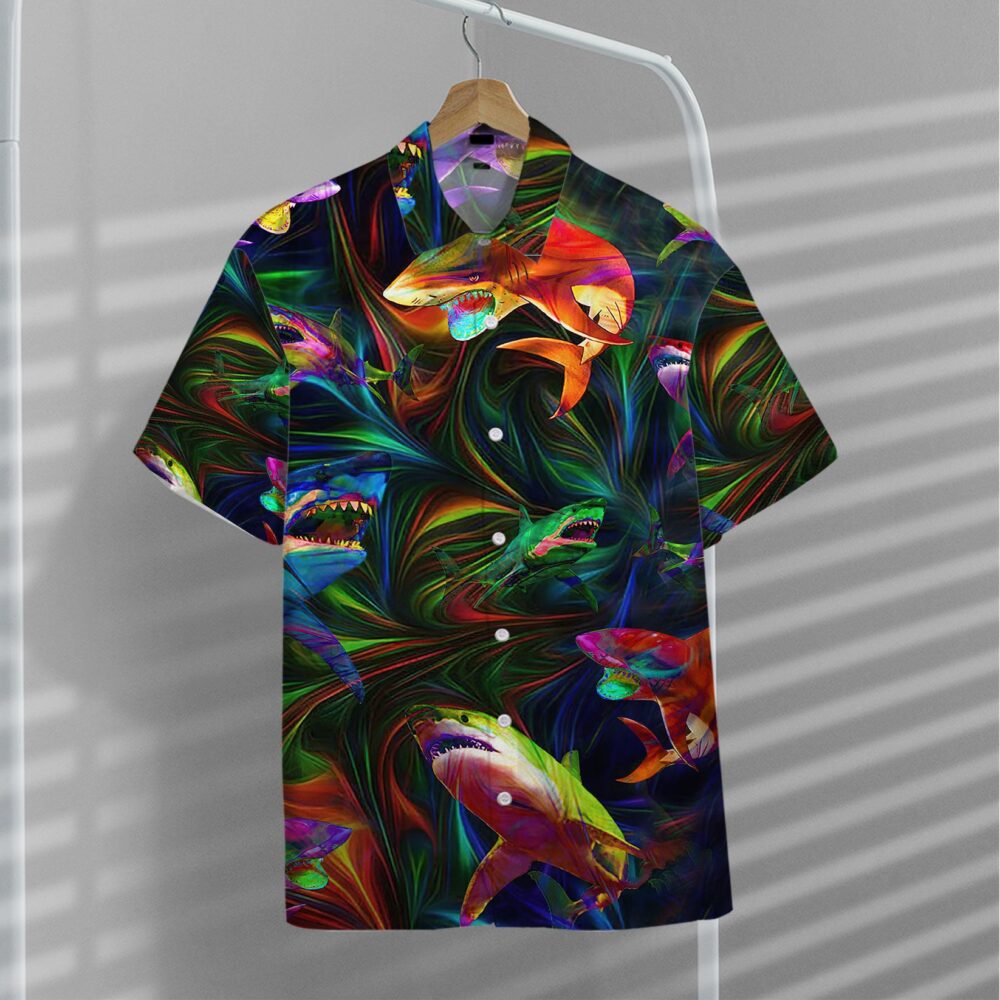 Colorful Shark Hawaii Shirt